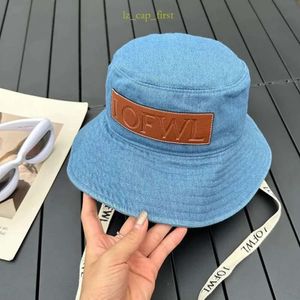 Denim hoeden LOE Zonnescherm Vissershoed Canvas met kalfsleer Dames Emmerhoed Modeontwerpers Zonbescherming Casual pet Beste kwaliteit