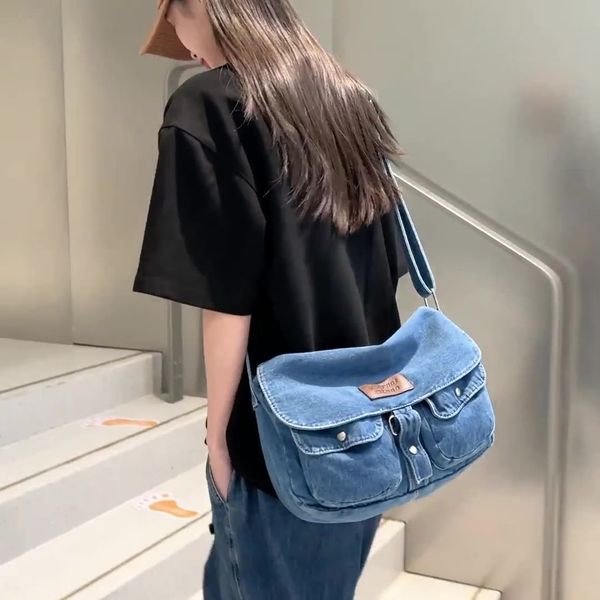 Denim Hobo sacs à bandoulière pour femmes nouvelles tendances sacs à main sacs à main multi-poches sacs à bandoulière sac de messager grande capacité fourre-tout YFA2173