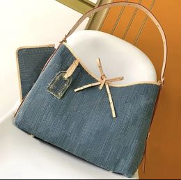 Denim Hobo voor dameshandtassen Portemonnees Echt lederen riemen Patina Hobo's Verkocht zonder doos