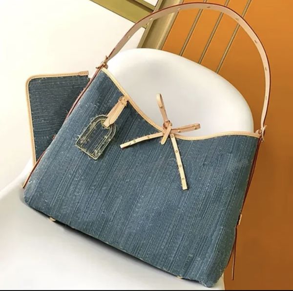 Denim Hobo pour sacs à main pour femmes sacs à main véritables sangles en cuir hobos patine vendus sans boîte