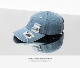 Denim trous endommagés décontracté casquettes de Baseball mode Streetwear hommes chapeau réglable marque été Snapback CX2007143575610