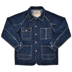 Veste en jean pour hommes 15oz licette lavée Biker épais vêtements de travail à ressort en automne