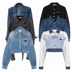 Denim jas dames jas ontwerper driehoek jassen knop letters herfst stijl slank voor dame outfit vrouw jeans classcia windbreaker veste femme s9f50