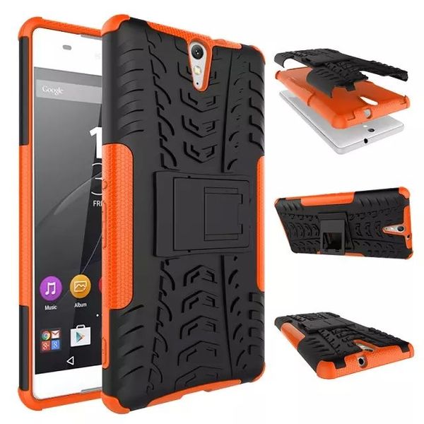 Para Sony Xperia XA1 ULTRA XA2 ultra Dazzle 2 en 1 Hybrid KickStand Impact Rugged Heavy Duty TPU + PC Funda a prueba de golpes 50 piezas