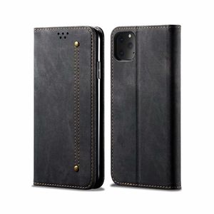 Denim jeans canvas magnet flip card slot portemonnee deksel voor Samsung S10 S20 S21 S22 A12 A13 A23 A32 A33 A53 A73