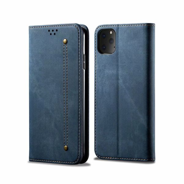 Funda de teléfono con ranura para tarjeta con tapa magnética de tela vaquera para Samsung S10 S20 S21 S22 A12 A13 A23 A32 A33 A53 A73