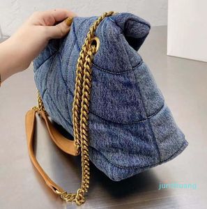 Jeans de mezclilla Bolso de hombro con solapa Diseñadores de lujo Bolso de mano para mujer 444 Cadena retro de moda clásica de calidad superior Bolsos cruzados de vaquero esmerilado Compras de mensajero