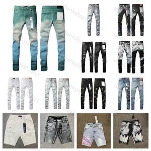 Designer Jeans Mens Skinny Jeans Black Skinny Stickers Light Wash gescheurde motorfiets rock revival Joggers True Religions Purple Jeans 7 MWG8