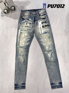 Pantalon de jean en denim Taille maigre 28-40 Motorcycle tendance longue de qualité droite de qualité droite pourpre jean concepteur jean hommes femmes Houte High Street Denim