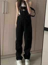 Denim Jumpsuit Vrouwen Losse Vintage Preppy Stijl Overalls Vrouwelijke Mode Streetwear Chic Meisjes Harajuku Drop 240306