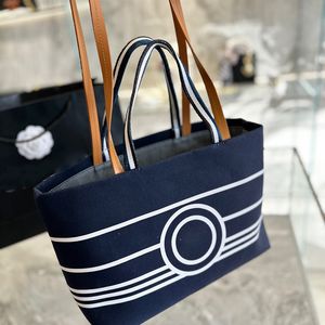 Denim grote boodschappentas draagtas diagonale span tas reis ontwerper American Stripes marine stijl strand merk luxe mode klassieke tas 32*13*24 cm