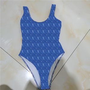 Denim lettre une pièce maillot de bain femmes dos nu maillots de bain été vacances plage maillot de bain