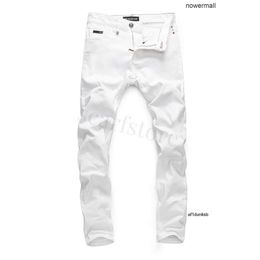 Denim Plein Philipps Skinny pp Biker PINK White PARADISE Klassiek Mode Distressed Man Jeans Rock Jeans Moto Heren Casual Jeans Design Gescheurd 157492 EI5V