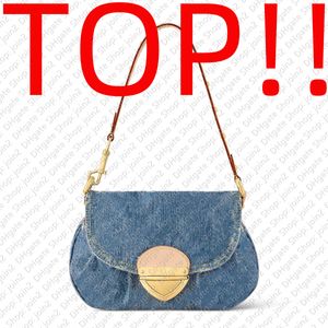 Mezclilla.Cartera SUPERIOR.M46829 PUESTA DE SOL / Bolso de mano de diseñador para mujer Bolso tipo Hobo Embrague Baguette de noche Bolso tipo cubo Bolso bandolera Pochette Accesorios Tronco