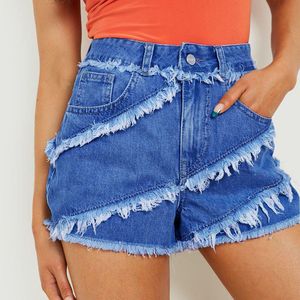 Denim shorts nieuwe jeans European American Tassels hoge taille denim shorts driedelige broek broek dames hete broek zomer veelzijdige casual dames d6042