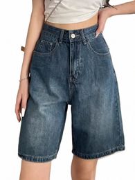 Denim Shorts Femmes Baggy Vintage Streetwear Taille Haute Été Harajuku Mujer Casual Simple B Cool Tender Daily Ulzzang 2023 w0CV #