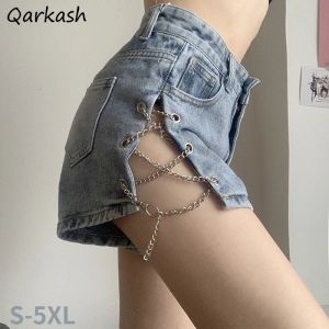 Denim Shorts Vrouwen Ontwerp Keten Sexy Koreaanse Stijl S5XL Hoge Taille Mode Hot Meisjes Populaire Haruku Bodem Vintage Feestkleding