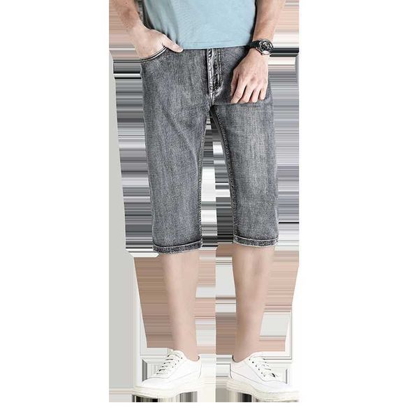 Denim Sommer Graue Hose Mini Stretch Breeze Retro Bermuda Jeans Länge 3/4 Hosen Herren Shorts P230524