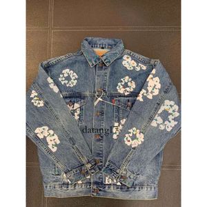 Denim Tear Hoodie Cowboy Jas Jean Denim Jas Man Jas Heren Designer Jas Denim Teers Jas Krans DENIM Klassieke Revers Gewassen 4255