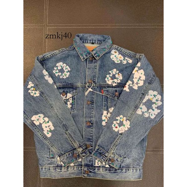 Denim Tear Sweat à capuche Cowboy Manteau Jean Denim Veste Homme Veste Hommes Designer Veste Denim Teers Veste Couronne DENIM Classique Revers Lavé 8102