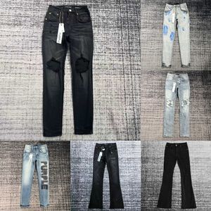 Pantalones de tela de color de marca morada de alta calidad Pantalones con fondo de campana de tapa suave Pantalones de mezclilla para hombres Retro Retro Daily Diseñador Jeans para hombres