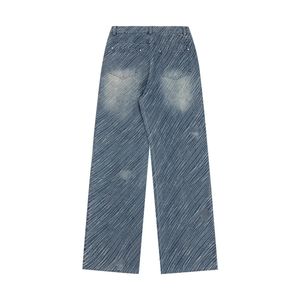 Pantalon denim jean créateur pour hommes violets couple pantalon décontracté polyvalent