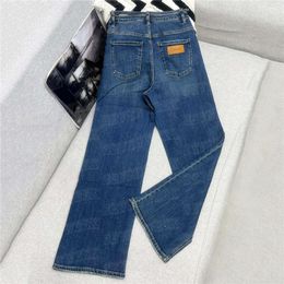 Mode Denim Broek Voor Vrouwen Taille Met Ketting Hoogwaardige Ontwerpers Jeans Meisje Dame Street Style Lange Broek Kleding