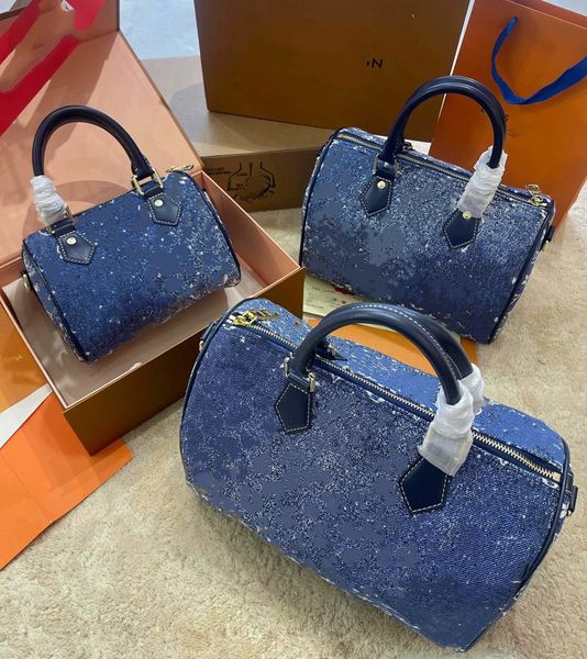 Denim Vintage sac à bandoulière femmes sac à main toile sac à main vieillissement oreiller sac imprimé portefeuille 2023 Top qualité