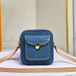 Denim Vintage Sacs à bandoulière Hommes Sac photo Designer Sac de luxe Femmes Sacs fourre-tout Toile Sac à main Vieille fleur Sac sous les bras Imprimer Bourse Sac à dos Gold Hardware 40995 44460