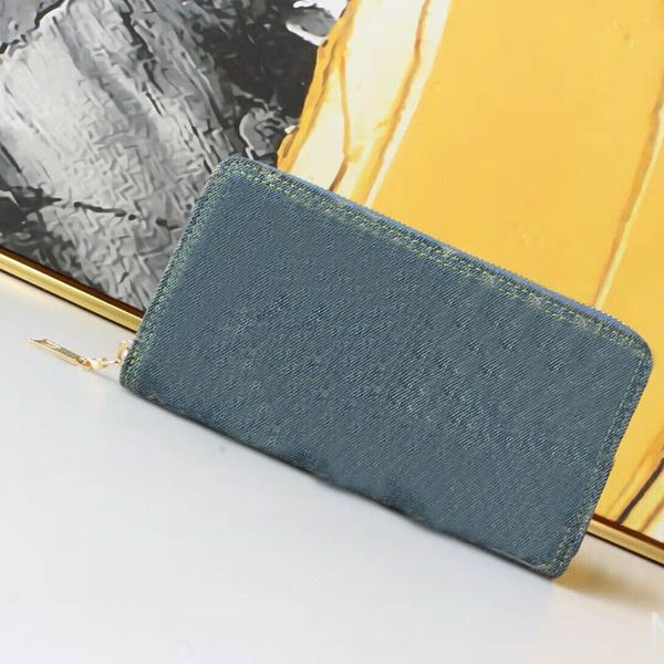 Billetera de mezclilla vendida con boxes de calidad de envasado pequeños artículos de cuero para billeteras para mujeres