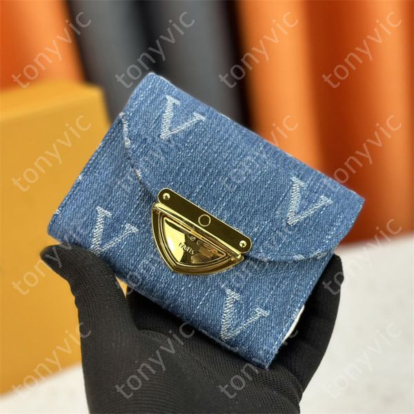 Denim Woman Designer Wallet for Men Zipper Coin Purse Credit Card Carte Brand Letters Full Full Mens Luxury Purse Cardolers Fashion Wallets Hands