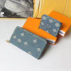 Denim Vrouw Designer Portefeuilles Rits Creditcardhouder Tas Designer voor Vrouwen Merk Volledige Letters Heren Portemonnee Luxe Kaarthouder Portemonnee geldzakken