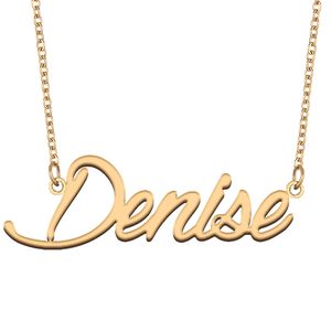 Denise naam ketting hanger voor vrouwen meisjes verjaardagscadeau aangepaste naamplaatje kinderen beste vrienden sieraden 18k verguld roestvrij staal