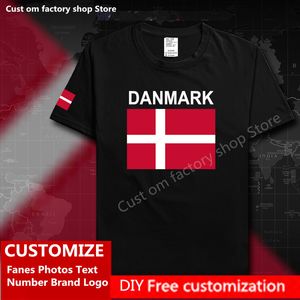 Danemark T-shirt danois personnalisé Jersey Fans DIY Nom Numéro Marque Tshirt High Street Mode Hip Hop Lâche Casual T-shirt DK 220616