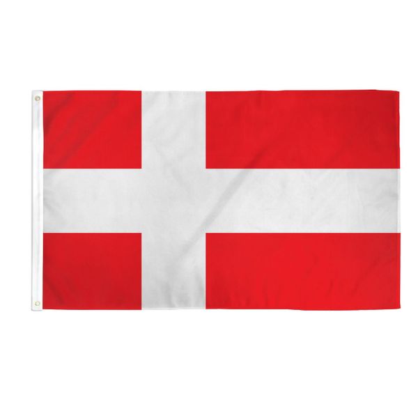 Drapeaux du Danemark pays drapeaux nationaux 3'X5'ft polyester 100D avec deux œillets en laiton