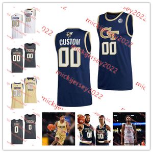 Dennis Scott Georgia Tech basketbalshirt Jarrett Jack Matt Harpring 20 Tom Hammonds John Salley Stitched Georgia Tech gele jassen Jerseys