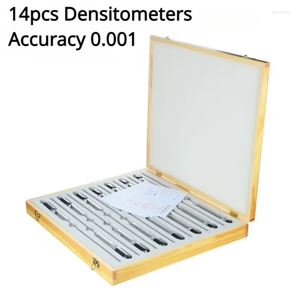 Densidad medidor 14pcs series densitómetros de material de vidrio tester medidores de concentración tubos sellados