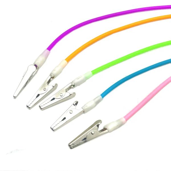 Clips de dossiers colorés dentaires avec des supports de serviettes avec cordon de silicone et clips à ressort Instrument 50 cm