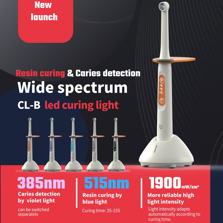 Lampe/lampe à polymériser dentaire avec Cure sans fil 1 seconde 2400 mw
