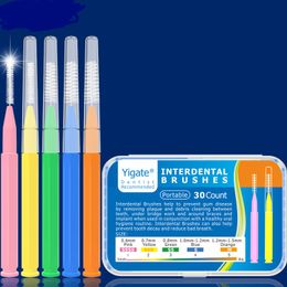 Tandheelkundige floss 30 stcs Interdentale poetsen gezondheidszorg tanden bleken interdentale reinigingsmiddelen orthodontische tandtandborstel orale hygiëne gereedschap