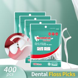 Dental Floss 400pcslot Dental Floss Sticks Tandenstokers met schroefdraden Reinig tussen tanden Ultra dunne tandheelkundige flosser picks 230208