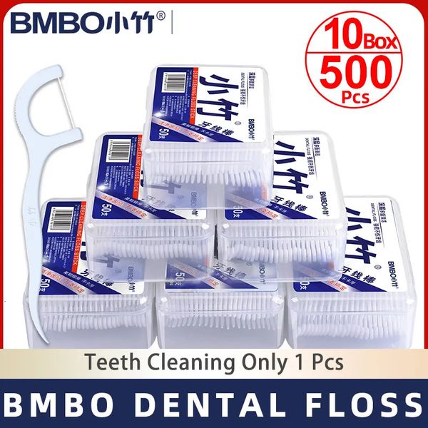Fil dentaire BMBO bâton de fil dentaire propre 500 pièces outils de nettoyage des dents ensemble de fil propre entre les dents cure-dents en boîte choix de fil dentaire 231007