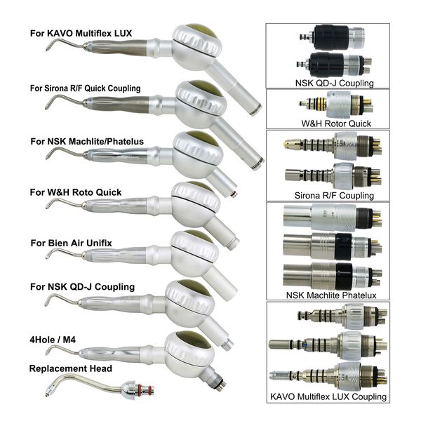 Soie dentaire Hygiéniste Prophy Jet Mate Polisseuse Débit d'air Polissage des dents 4 trous Fit NSK QDJ Phatelus KaVo Multiflex Sirona Couplage 230421