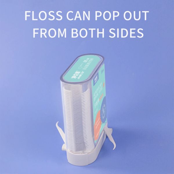 Dispensateur de cueillettes de fil dentaire, cure-dents en plastique avec fils, outils de nettoyage des dents, boîte de rangement incluant 88 pcs Floss dentaire