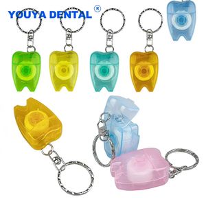 Fil dentaire avec porte-clés pour le soin des gencives, nettoyage des dents, Kit buccal Portable, hygiène, fil propre, 50 pièces, 240106
