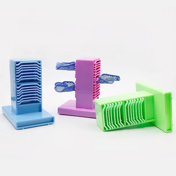Soporte para bandeja Dental, estante para colocar el estante, 14 pisos, 4 colores, herramientas dentales de plástico, para tomar una impresión Oral