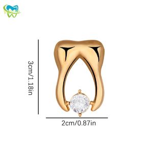 Tandarts Pins Rhinestone Crown Tooth Shape broche corsage tandarts geschenken broches voor mannen dames badges tas hoeden accessoires