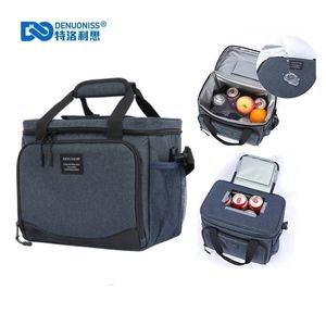 Denuoniss 16L geïsoleerde thermische koelere lunchbox voor werk picknick car bolsa koelkast draagbare schoudertas 220701