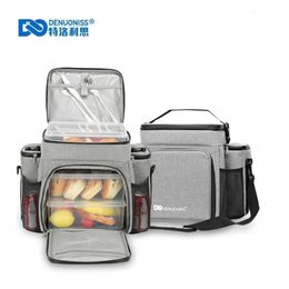 DENUONISS est Design Fitness sac à déjeuner adulte MenWomen isolé Portable épaule pique-nique thermique fruits pour le travail 240109