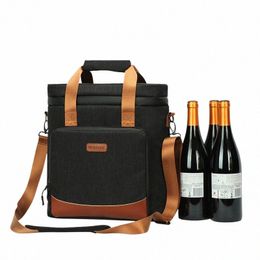 Denuoniss nouveau 2020 sac de refroidissement du vin 100% étanche pique-nique sac isotherme Vintage en cuir réfrigérateur sac Portable thermique l237 #
